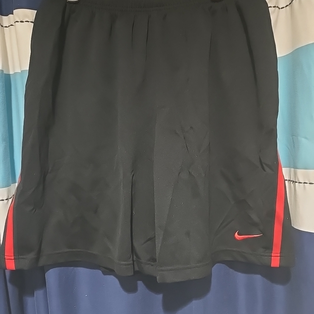 Nike Black Athletic Shorts with Red Accents